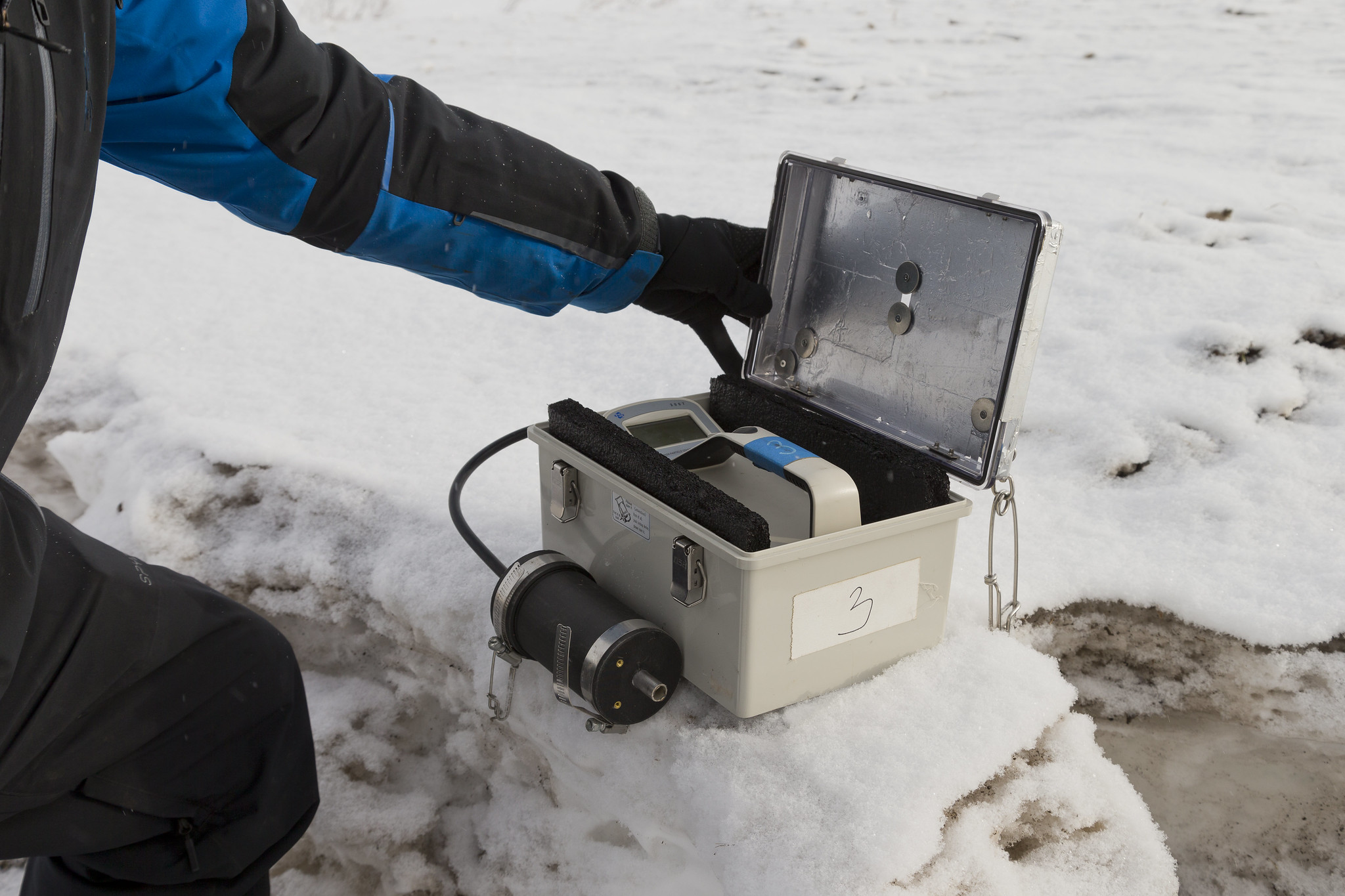 A condensation particle counter (CPC) included as part of ARM’s Tethered balloon system (TBS) is pictured during the Surface Atmosphere Integrated Field Laboratory (SAIL) field campaign in Gothic, Colorado.